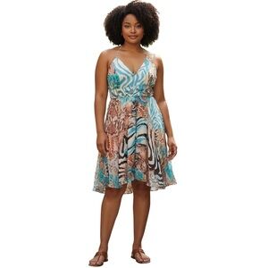 Issue New York NWT Silk Beaded Lined Midi Dress, size 14